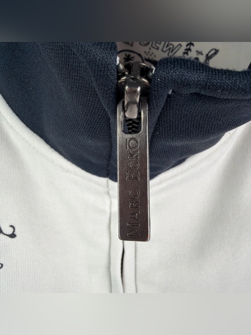 Marc Ecko Full Zip Track Jacket Skull Grunge Tattoo Y2K White Men’s Large - Picture 8 of 10